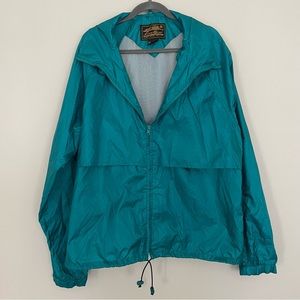 Vintage 90s Men’s Eddie Bauer Teal Rain-jacket Windbreaker
